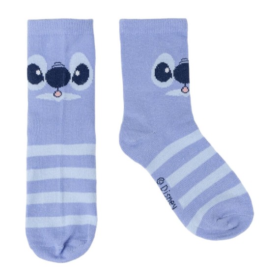 Pack 5 Pares de Meias Estampadas STITCH - Nº 35/38 Azul/Rosa | Ref. 299.2900001548L