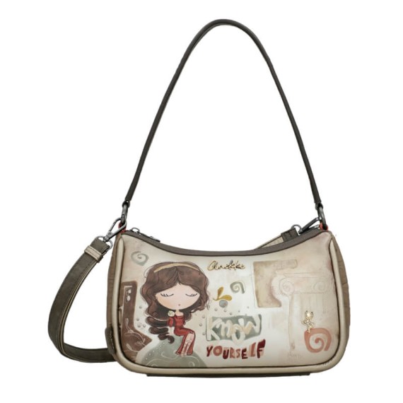 ANEKKE Bolsa de Ombro c/ Tiracolo Muse Castanha | Ref. 280.42702-309