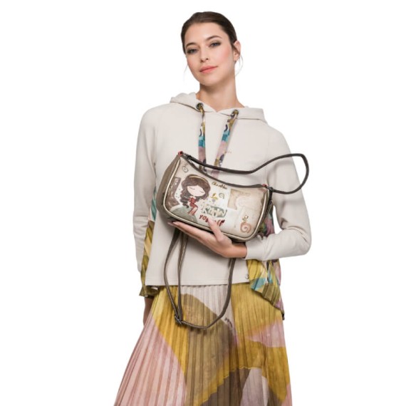 ANEKKE Bolsa de Ombro c/ Tiracolo Muse Castanha | Ref. 280.42702-309
