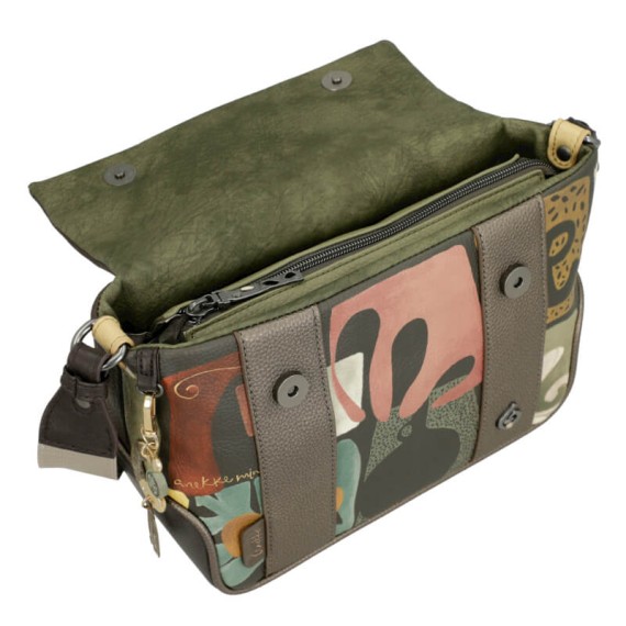 ANEKKE Bolsa de Tiracolo Estampada c/ Aba Amphora Castanha | Ref. 280.42713-570