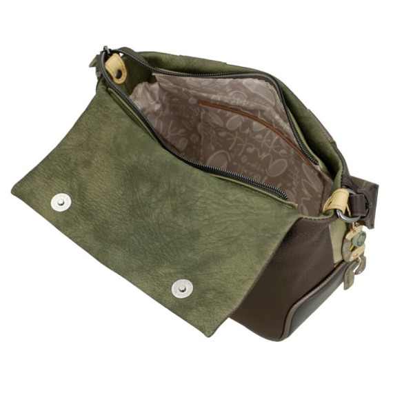 ANEKKE Bolsa de Tiracolo Estampada c/ Aba Amphora Castanha | Ref. 280.42713-570