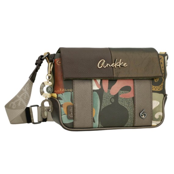 ANEKKE Bolsa de Tiracolo Estampada c/ Aba Amphora Castanha | Ref. 280.42713-570