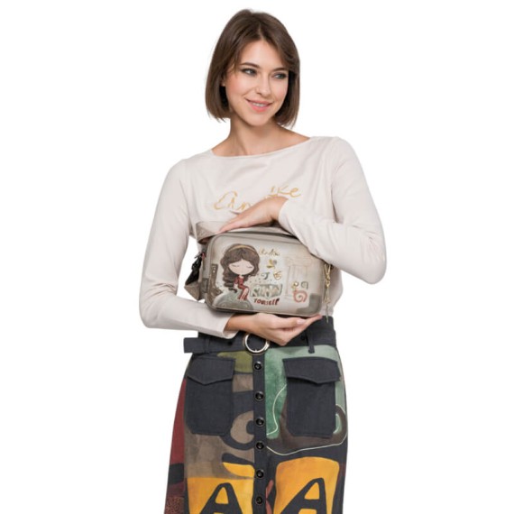 ANEKKE Bolsa Transversal Rectangular Muse Bege | Ref. 280.42703-447