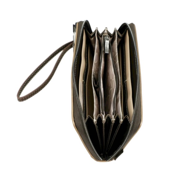 ANEKKE Carteira Grande Estampada RFID Bloom Castanha | Ref. 280.42729-908