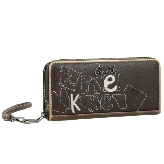 ANEKKE Carteira Grande Estampada RFID Bloom Castanha | Ref. 280.42729-908