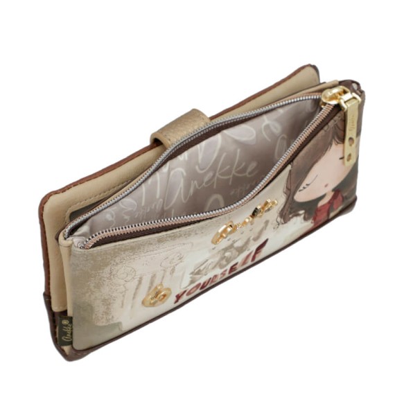 ANEKKE Carteira Grande Flexível RFID Muse Castanha | Ref. 280.42709-906