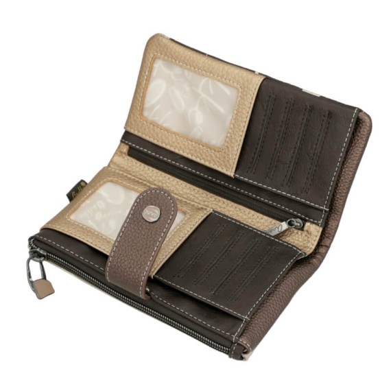ANEKKE Carteira Grande RFID Bloom Castanha | Ref. 280.42729-907