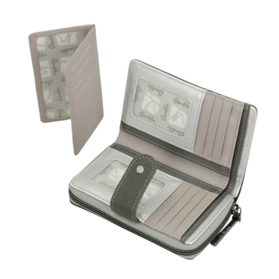 ANEKKE Carteira Média RFID Symmetra Bege | Ref. 280.42629-909