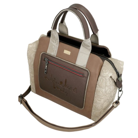 ANEKKE Mala de Mão Média Alças Curtas Muse Castanha | Ref. 280.42701-192