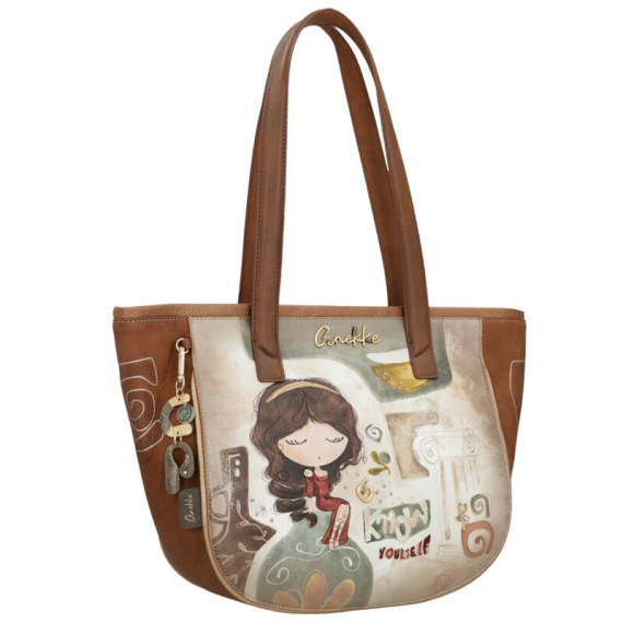 ANEKKE Mala de Ombro Oval Muse Castanha | Ref. 280.42702-129