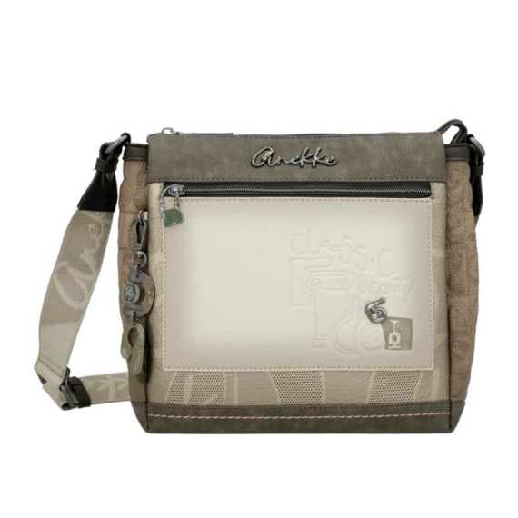 ANEKKE Mala de Tiracolo 3 Compartimentos Amphora Taupe | Ref. 280.42713-039