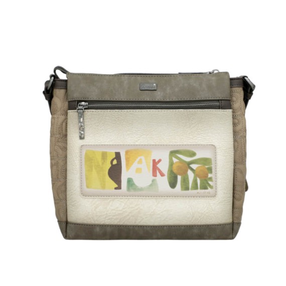 ANEKKE Mala de Tiracolo 3 Compartimentos Amphora Taupe | Ref. 280.42713-039