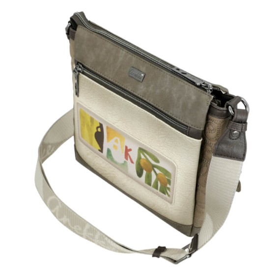 ANEKKE Mala de Tiracolo 3 Compartimentos Amphora Taupe | Ref. 280.42713-039