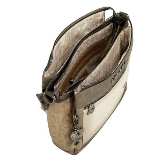 ANEKKE Mala de Tiracolo 3 Compartimentos Amphora Taupe | Ref. 280.42713-039