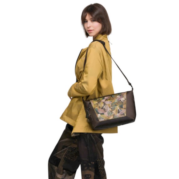 ANEKKE Mala de Tiracolo Estampada Bloom Castanha | Ref. 280.42723-544