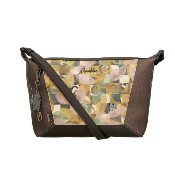 ANEKKE Mala de Tiracolo Estampada Bloom Castanha | Ref. 280.42723-544