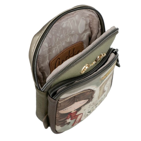 ANEKKE Mini Bolsa Tiracolo c/ Bolso Muse Verde Azeitona | Ref. 280.42703-907