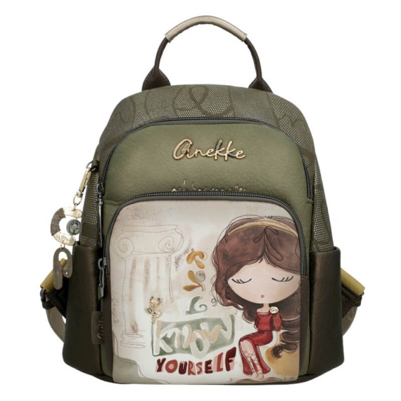 ANEKKE Mochila de Senhora Anti-Roubo Muse Verde Azeitona | Ref. 280.42705-213