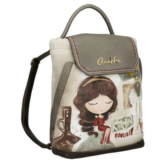 ANEKKE Mochila de Senhora c/ Aba Muse Bege | Ref. 280.42705-302