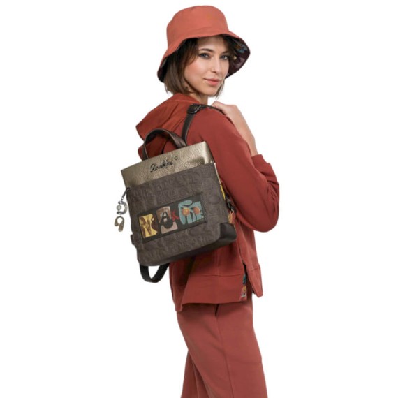 ANEKKE Mochila de Senhora Quadrada Amphora Castanha | Ref. 280.42715-058