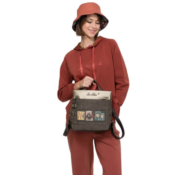 ANEKKE Mochila de Senhora Quadrada Amphora Castanha | Ref. 280.42715-058