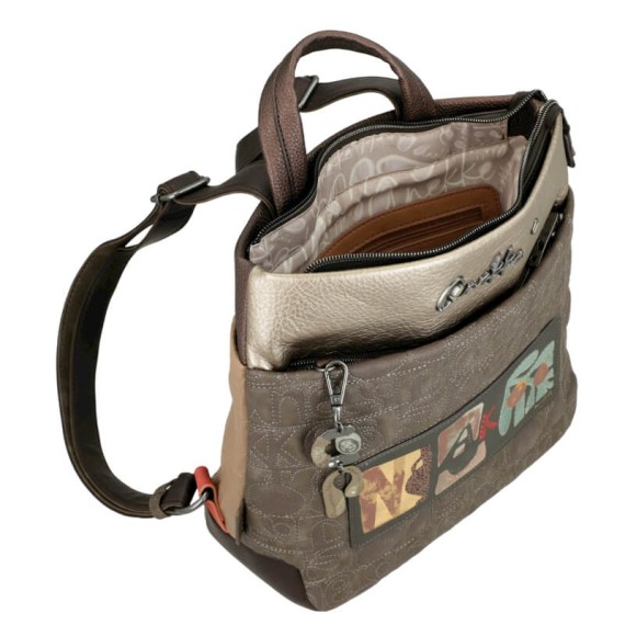 ANEKKE Mochila de Senhora Quadrada Amphora Castanha | Ref. 280.42715-058