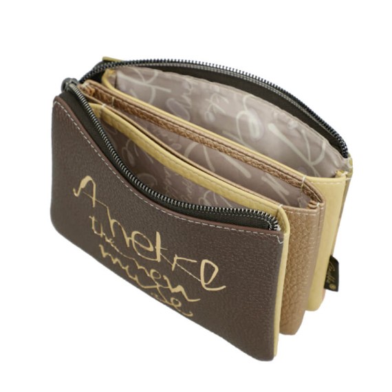 ANEKKE Porta-Moedas Triplo Bloom Dourado | Ref. 280.42729-015