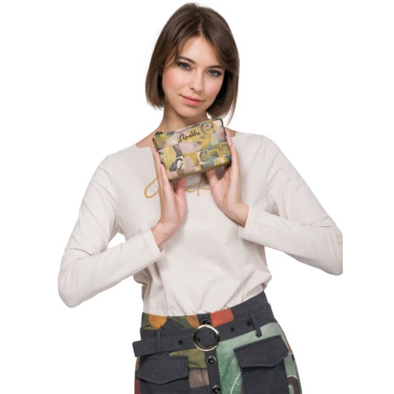 ANEKKE Porta-Moedas Triplo Bloom Dourado | Ref. 280.42729-015