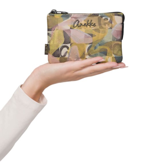 ANEKKE Porta-Moedas Triplo Bloom Dourado | Ref. 280.42729-015