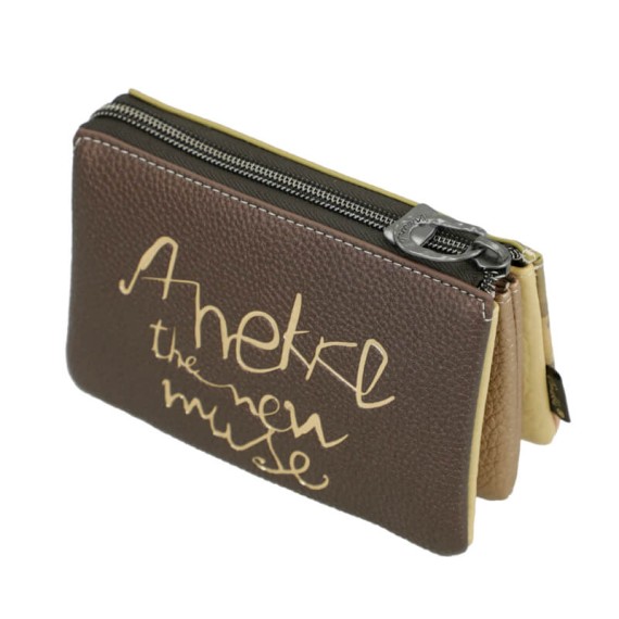 ANEKKE Porta-Moedas Triplo Bloom Dourado | Ref. 280.42729-015