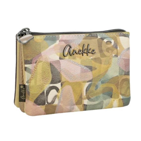 ANEKKE Porta-Moedas Triplo Bloom Dourado | Ref. 280.42729-015