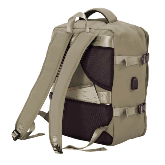 BENZI Mochila Ryanair/Vueling/Wizz 40x30x20cm Bege | Ref. 288.BZ5894B