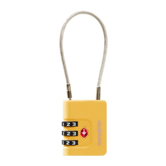 SAMSONITE Cadeado c/ Cabo 3 Dígitos TSA TA Revolution Amarelo | Ref. 92.155576-1924