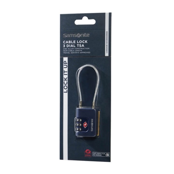 SAMSONITE Cadeado c/ Cabo 3 Dígitos TSA TA Revolution Azul | Ref. 92.155576-1549