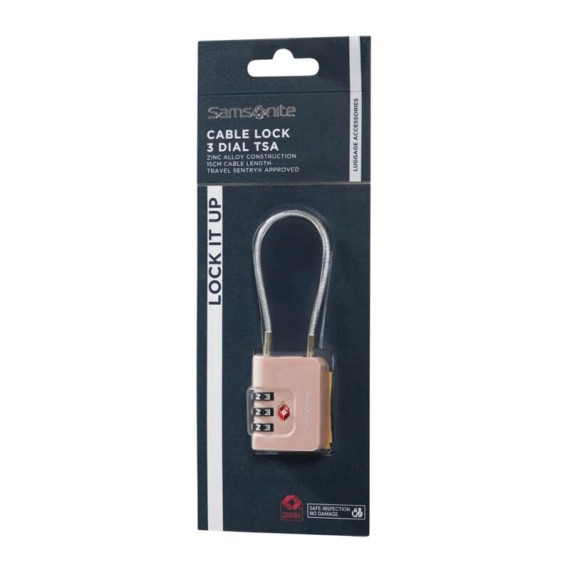 SAMSONITE Cadeado c/ Cabo 3 Dígitos TSA TA Revolution Rosa | Ref. 92.155576-1751