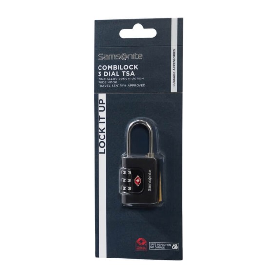 SAMSONITE Cadeado c/ Código 3 Dígitos TSA TA Revolution Preto | Ref. 92.155577-1041