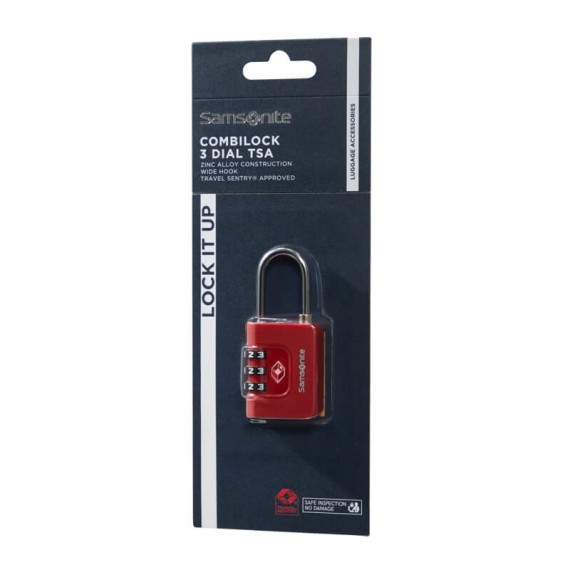 SAMSONITE Cadeado c/ Código 3 Dígitos TSA TA Revolution Vermelho | Ref. 92.155577-1726