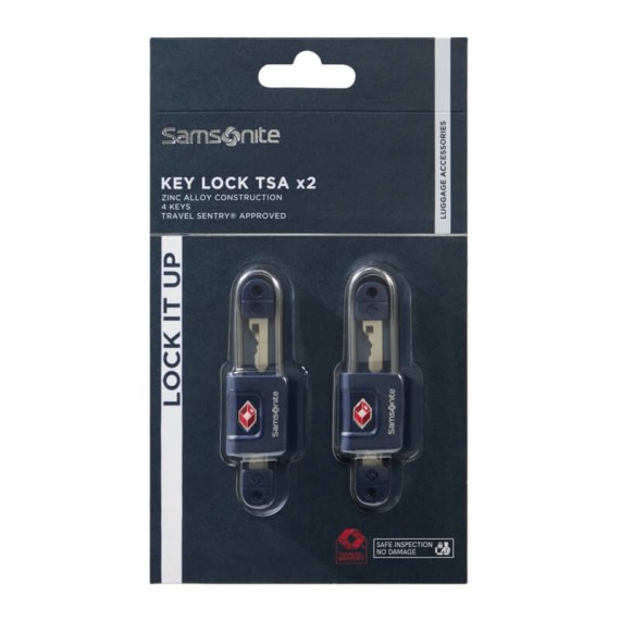 SAMSONITE Conjunto Cadeados com Chave TSA TA Revolution Azul | Ref. 92.155578-1549