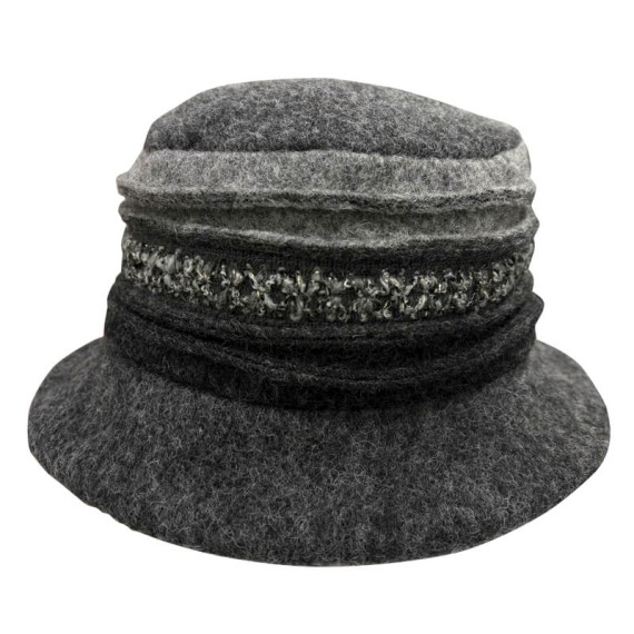 Chapéu de Senhora Panamá em Lã SOLID 42-129 Cinza | Ref. 298.42129CI