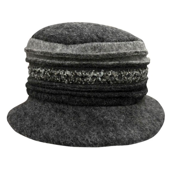 Chapéu de Senhora Panamá em Lã SOLID 42-129 Cinza | Ref. 298.42129CI