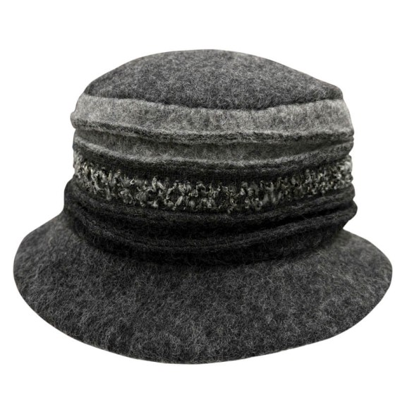 Chapéu de Senhora Panamá em Lã SOLID 42-129 Cinza | Ref. 298.42129CI