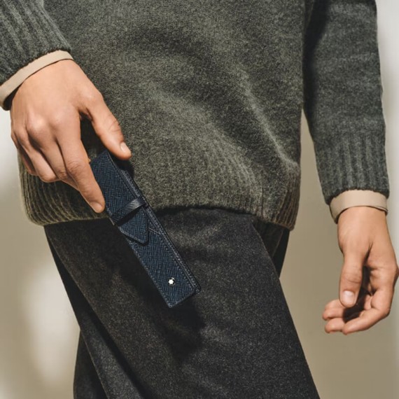 Porta-Canetas Envelope 1-Pen MONTBLANC Sartorial Tweed Blue | Ref. 238.220352