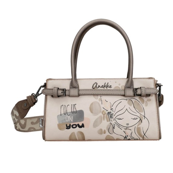ANEKKE Bolsa de Alças Curtas c/ Tiracolo Olympia Bege | Ref. 280.42741-430