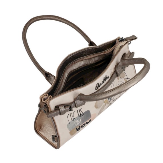 ANEKKE Bolsa de Alças Curtas c/ Tiracolo Olympia Bege | Ref. 280.42741-430
