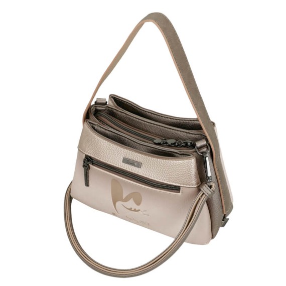 ANEKKE Bolsa de Ombro Tripla Pequena Olympia Bege | Ref. 280.42743-446