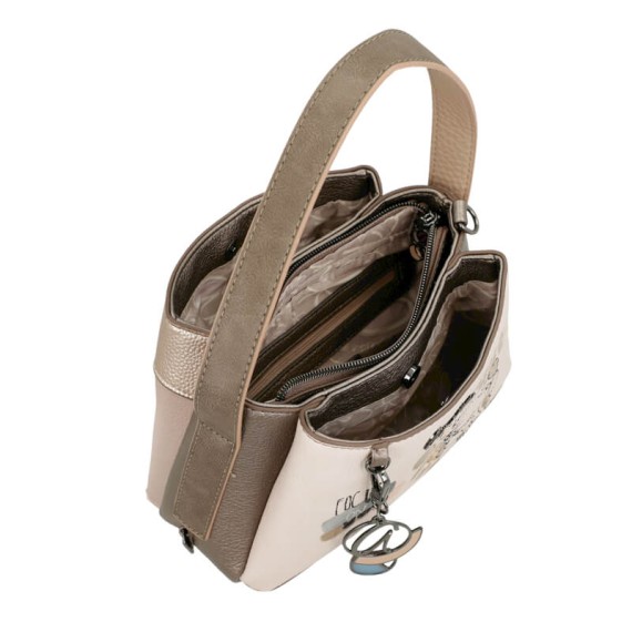 ANEKKE Bolsa de Ombro Tripla Pequena Olympia Bege | Ref. 280.42743-446