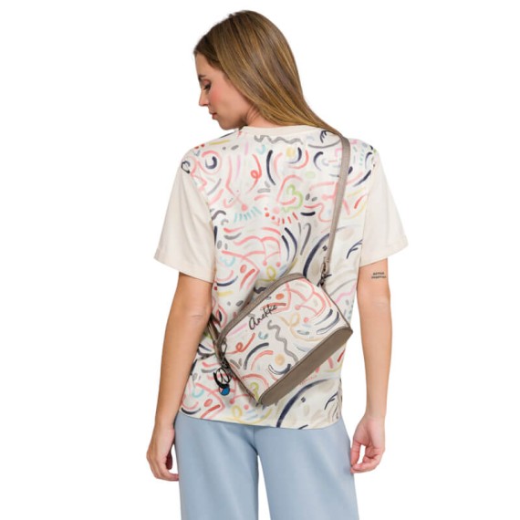 ANEKKE Bolsa de Tiracolo Tripla Pequena Olympia Bege | Ref. 280.42743-258