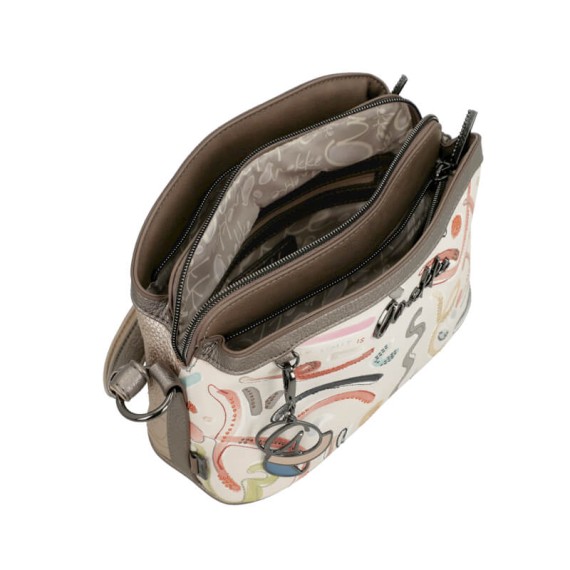 ANEKKE Bolsa de Tiracolo Tripla Pequena Olympia Bege | Ref. 280.42743-258