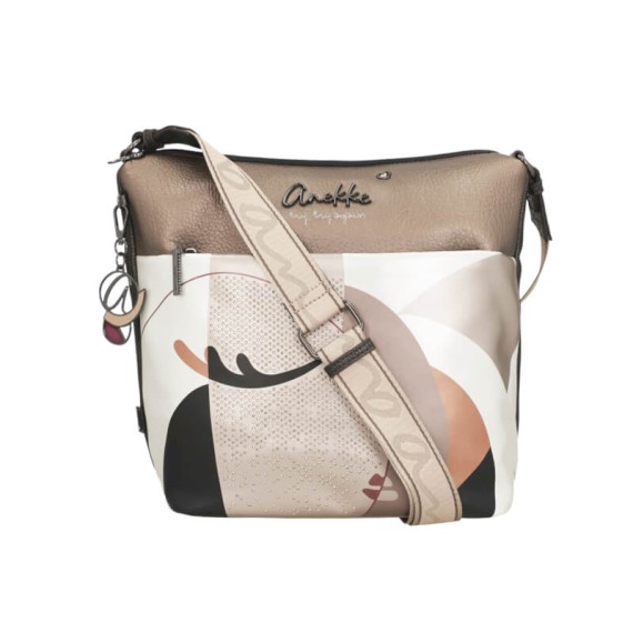 ANEKKE Bolsa Tiracolo Grande c/ Bolso Frontal Eikon Taupe | Ref. 280.42753-248