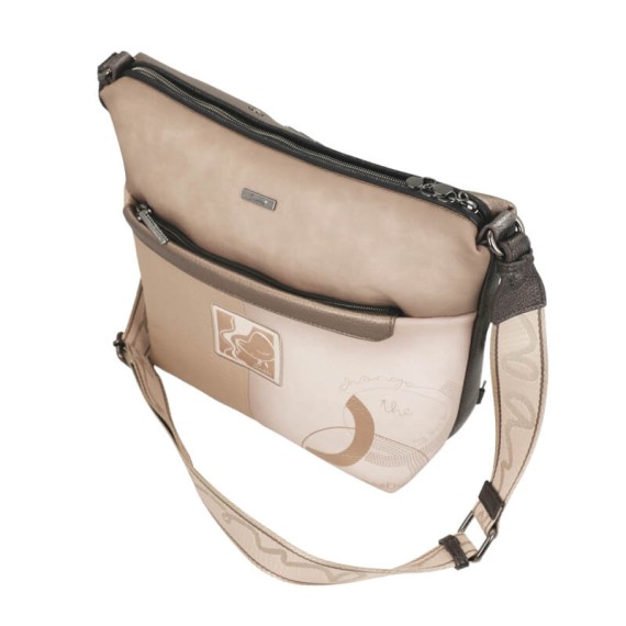 ANEKKE Bolsa Tiracolo Grande c/ Bolso Frontal Eikon Taupe | Ref. 280.42753-248